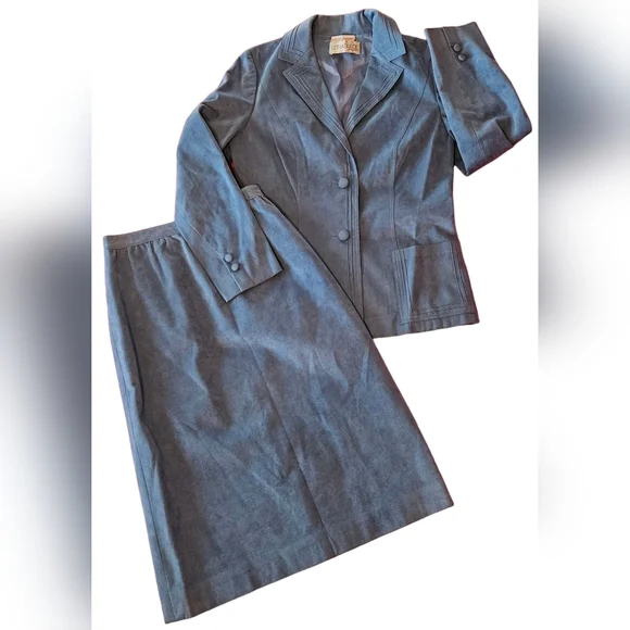 Vintage 70s Ultra Suede Skirt Suit - Picture 1 of 13